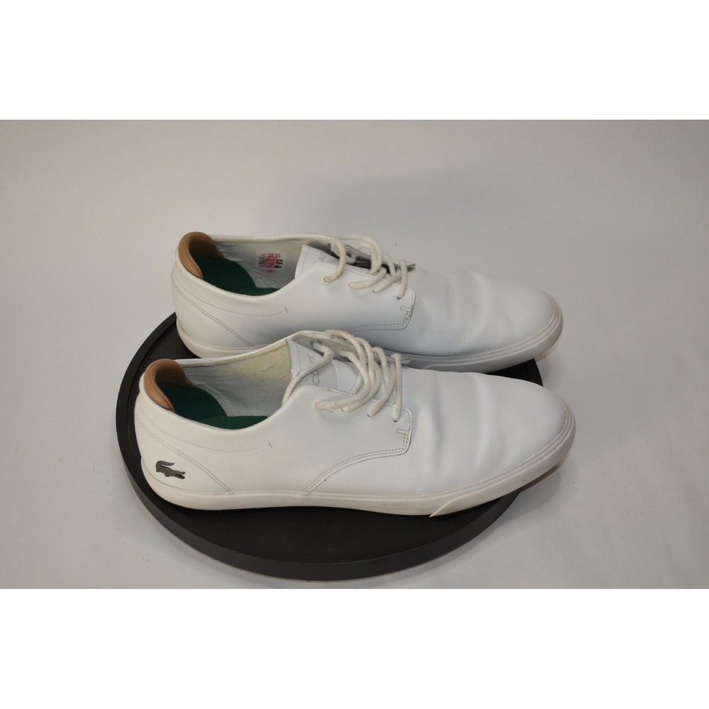 Lacoste Espere 117 1 Cam Leather Sneakers Men's Size 12.5 White